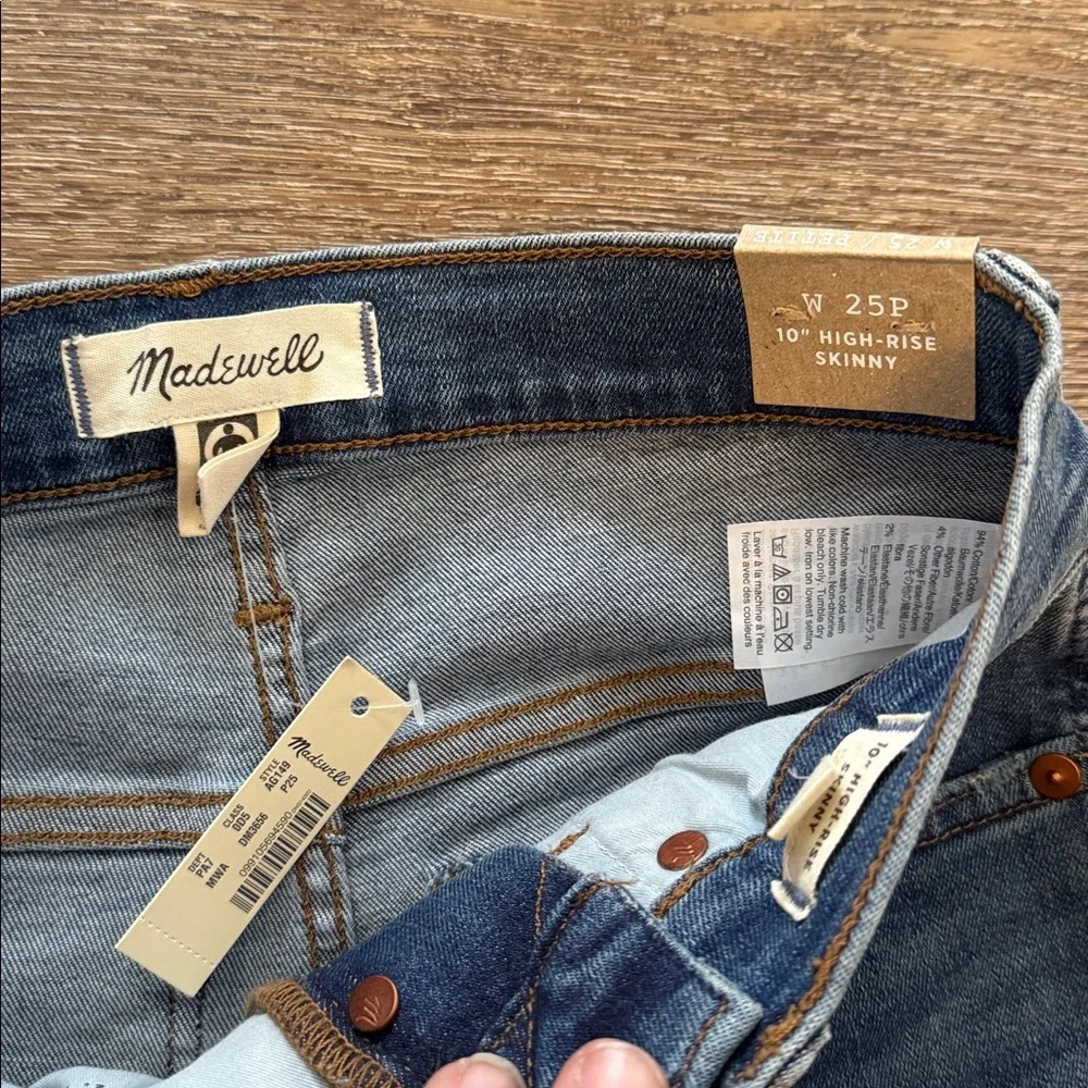 Madewell 10”‎ high rise skinny 25P NWT